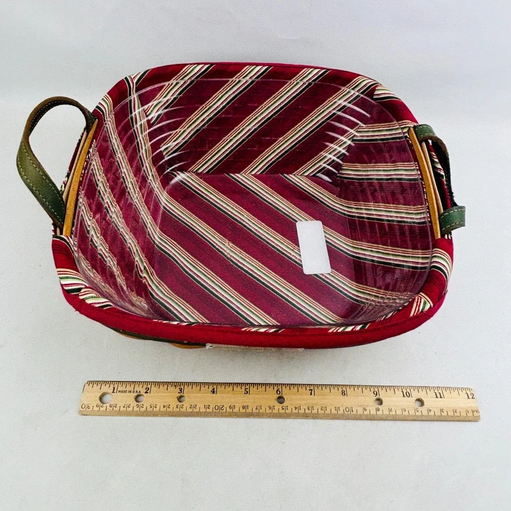 Longaberger 2005 Christmas Collection Silver Bells Basket Stripe Liner Protector